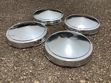 4 70s Era Chevy Nova Impala Polished Aluminum Dog Dish Poverty Hubcaps 10 12