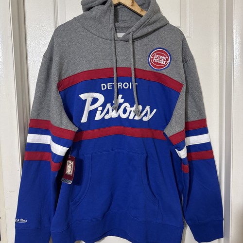 Mitchell & Ness Mens 3XL Detroit Pistons NBA Stitched Heavyweight Coaches Hoodie - Picture 5 of 13