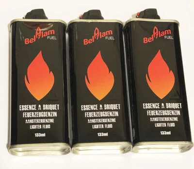 Belflam - Lot 3 Recharge Essence Briquet Zippo133 ml - 6 pierre Belflam offert