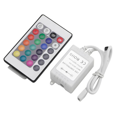 RGB LED Strip Light Remote Controller, 24 Key IR Remote Dimmer for 12V 5050 3528