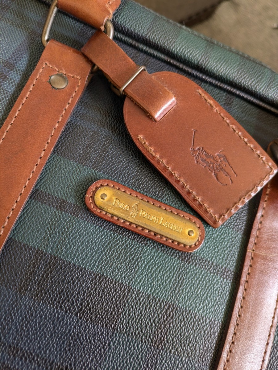 レア20'sヴィンテージRALPHLAUREN ブラックウォッチビジネスバッグ Ralph Lauren Business Laptop Bag Black Watch Plaid Vintage