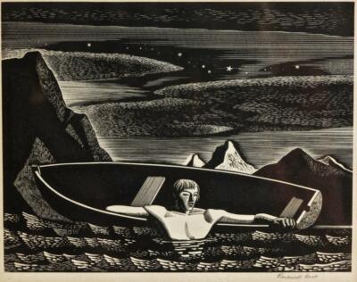 Deep Water Rockwell Kent Art Print Nautical Drama Bold Monochrome Sea Scene