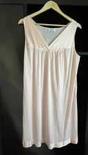 Vintage Vanity Fair Womens XL Nightgown Sleeveless Pink Nylon USA Satiny Trim