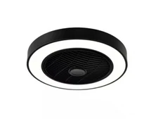 Sunpez 20 in. LED Indoor Modern Enclosed Black Flush Mount Ceiling Fan