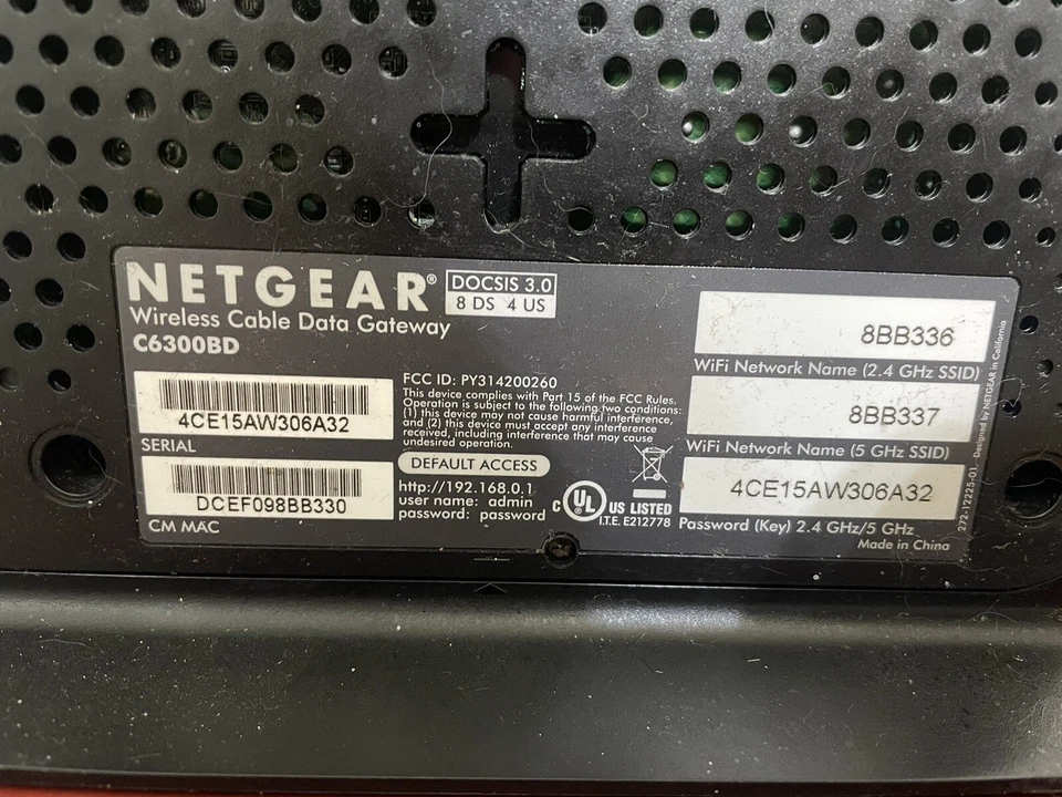 NETGEAR C6300BD AC1900 DOCSIS 3.0 Cable Modem WiFi Router (no power cord) - Image 4 of 4