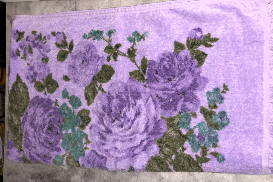 Vintage CANNON Monticello Bath Towels Purple w/ Fringe MCM USA Set eBay