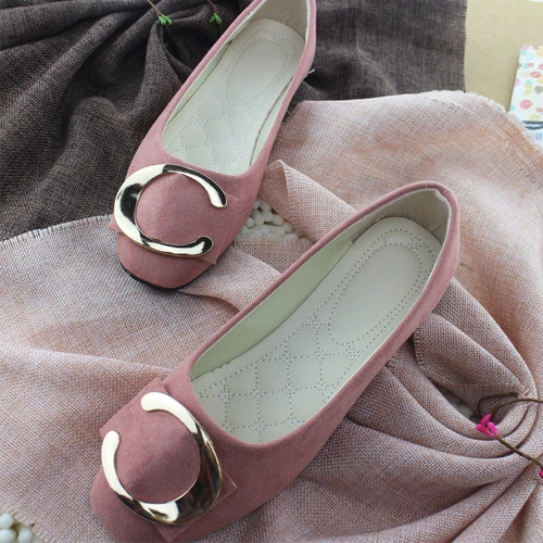 Women Flats Slip On Flat Shoes Formal Ladies Square Toe Classic Pumps Buckle - Bild 56 von 113