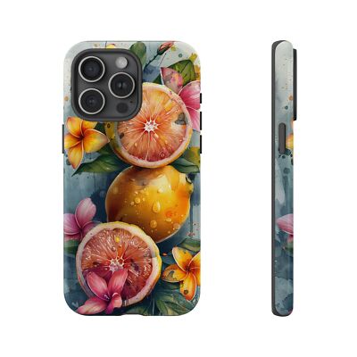 Phone Ink - Case for iPhone/Galaxy/Pixel - Grapefruit Lemon Floral Fruit