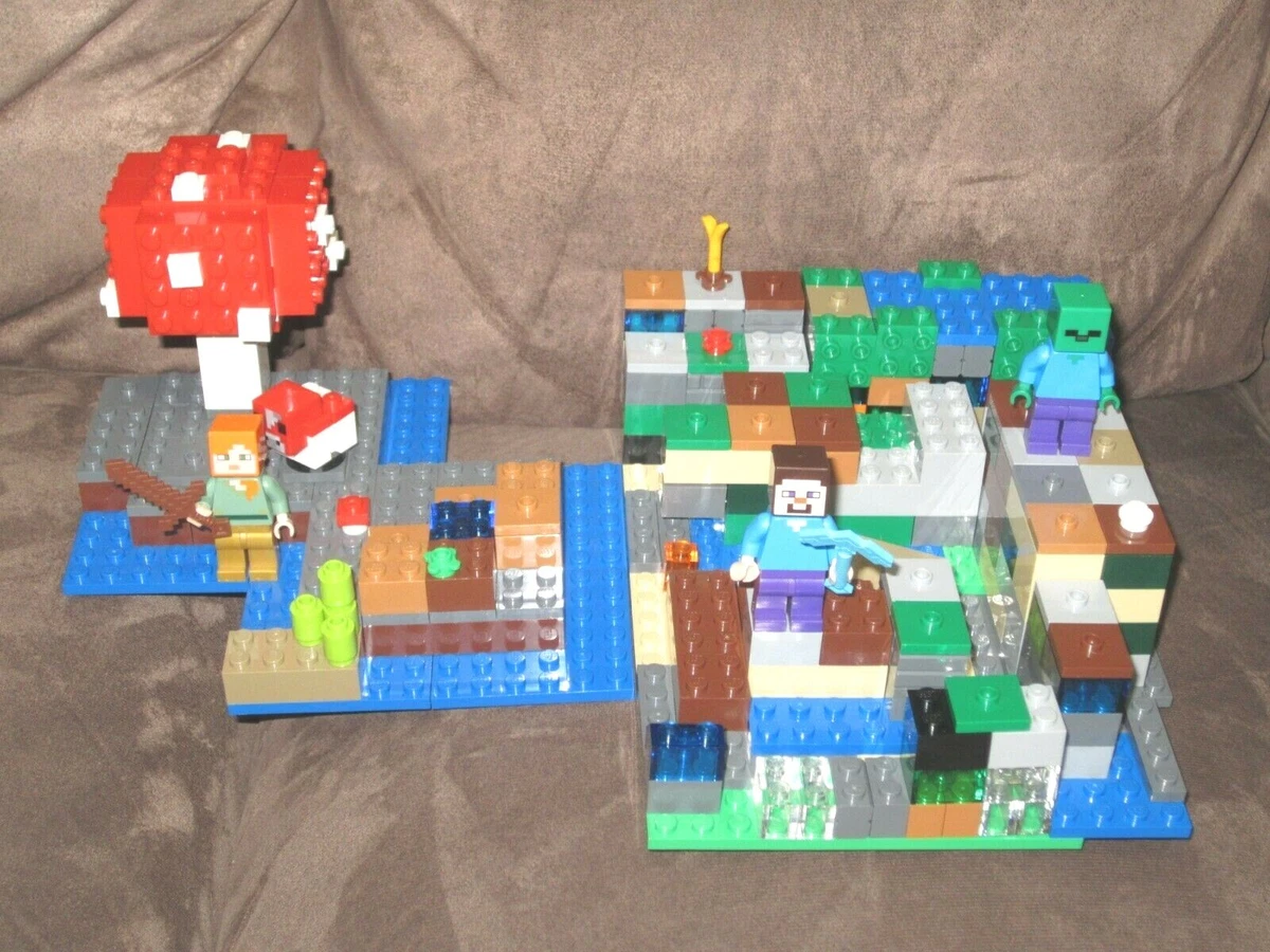 Minecraft LEGO Customized 2 Sets Steve Alex Zombie