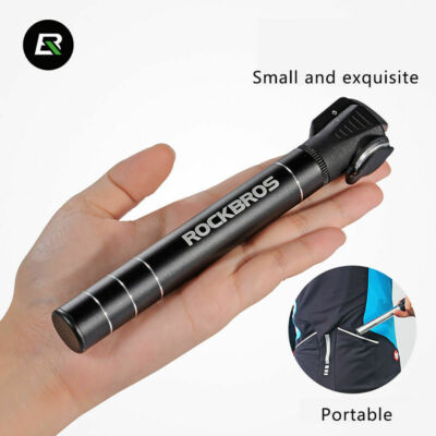 #ad RockBros MTB Road Bike Portable Mini One way Presta amp; Schrader Dual Pump Black $13.99