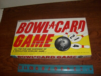 (RARE) VINTAGE ED-U-CARD GAME: (1963) BOWL A CARD