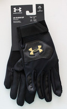 Under Armour Clean Up Batting Gloves Mens Small Black/Gold