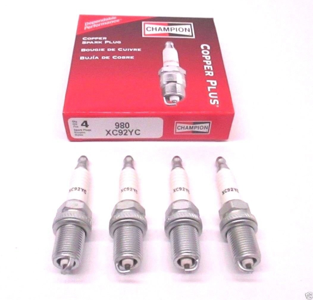 Champion Copper Plus 980 Spark Plug Set 4 Pack Genuine Auto Parts Replacement
