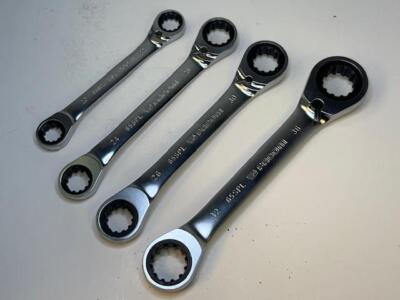 NEW Facom 4pc SPLINE Ratcheting Double Box Wrench Set 20x22,24x28,26x30,32x36