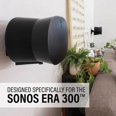 Wall/Ceiling Mount Bracket For Sonos Era 100 Speaker - Swivel & Tilt, Holds 22lbs, Black Metal, Easy Install 3 thumbnail image