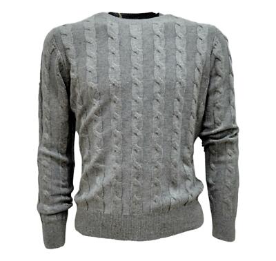 Cashmere Company Rundhalsausschnitt Zopf Herren IU721 1213 Kaschmir & Wolle Grau
