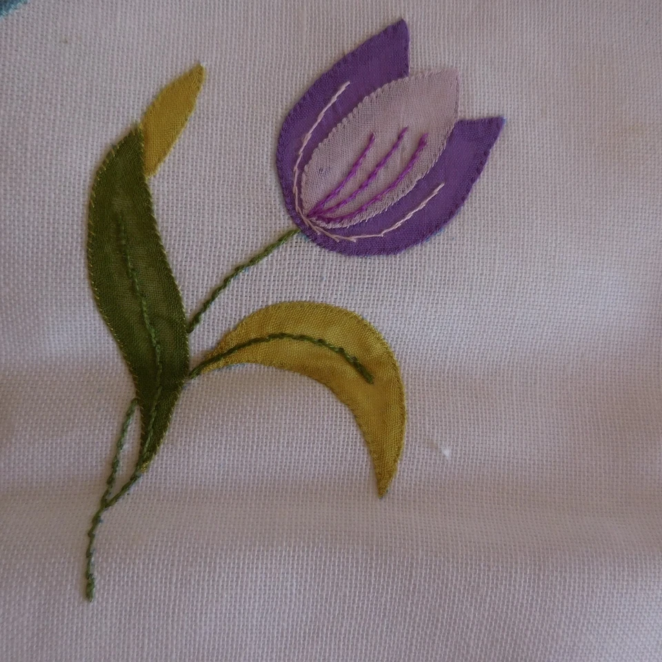 2 sets de table broderie linge fait main art nouveau design XXe France N3597 - Photo 4/4