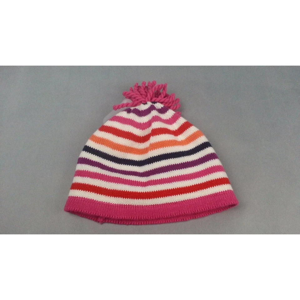 全新带标签 粉色条纹 针织 豆豆帽 帽子 Gymboree 帽子 婴儿 尺寸 6-12 个月 — 第 2/4 张图片