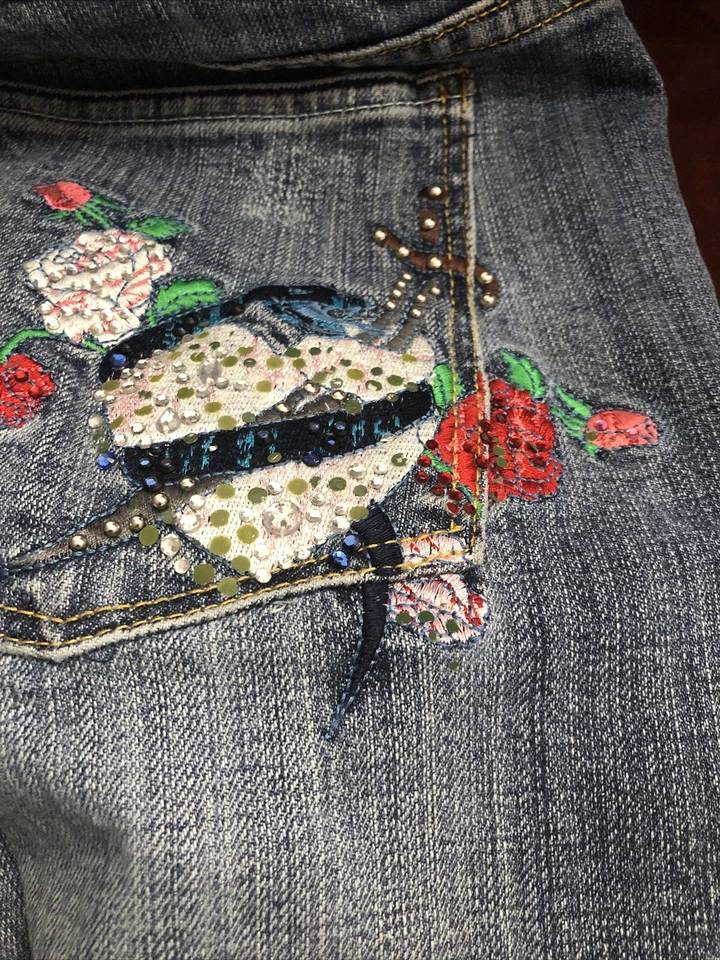 "Pantalones de mezclilla para mujer Pepe London Betty unisex juvenil talla 29 largo 41"" algodón vintage" Foto 4 de 4