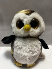 Ty Beanie Boos Owl Plush 6" Owliver Stuffed Animal Bird Glitter Eyes 2015 Fast S