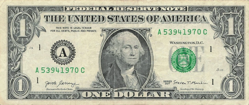 Birthday Note September 4 1970 Fancy Serial Number One Dollar Bill A53941970C - Image 2 of 3