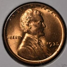 US  1935 P  Lincoln Wheat Cent Philadelphia Mint Gem BU Red Coin