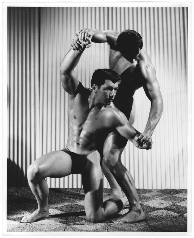 EARLY 1950s Original STAMPED Bruce of Los Angeles  8x10 Vintage Print - 2 Models