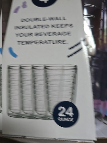 8 Clear 24 OZ Insulated Tumblers Plastic Keeps Drinks Cold & Hot Double Walled - Picture 3 of 6