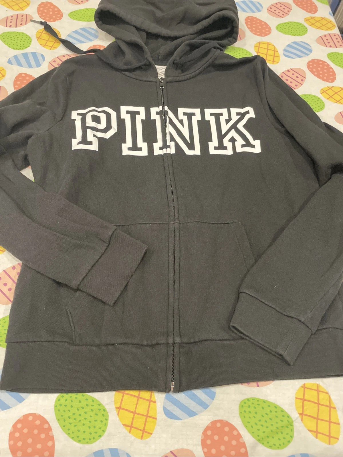 UNDERCOVER Felpa donna ROSA Victoria's Secret media nera full zip logo felpa con cappuccio
