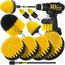 8 Piece Drill Brush Attachments Set Power Scrubber with Extend Long Attachment
