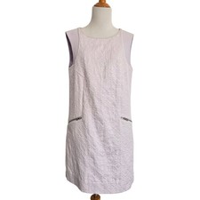 J. Crew Jacquard Shift Dress Lavender Purple Sleeveless Crew Neck Women Medium