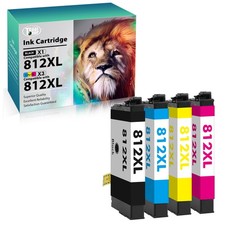 T812 XL 812XL Ink Cartridges for Epson WF-7840 WF-7820 WF-7310 EC-C7000 4-Pack