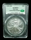 2008-(W)  S$1 American Silver Eagle CAC MS70 Struck At West Point #7432