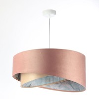 HäNgeleuchte HäNgelampe Rund Ø 50 Cm E27 Rosa Beige Hellblau Stoff Schirm Modern