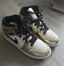 Nike Air Jordan 1 High Top Kids Sneakers Whit...
