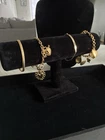 Lot 4 Vintage Avon Gold Tone Heart Locket Charm ID Bracelets Costume Jewelry