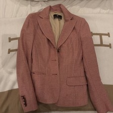 RENA LANGE Red Silk & Wool Blend Blazer Jacket Size M