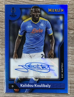 2021-22 Topps Merlin Chrome UEFA #A-KK Kalidou Koulibaly Blue AUTO #/75