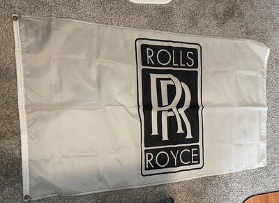 #ad vintage Rolls Royce banner flag some wear on edge 57 x 33 $199.00