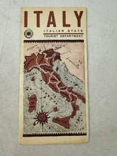 1950s Italy Tourist Map ENIT Italian State Travel Brochure Rome Vintage