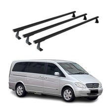 Dachträger Grundtäger für Mercedes Vito W639 2003-2014 75kg Alu Schwarz 3 tlg