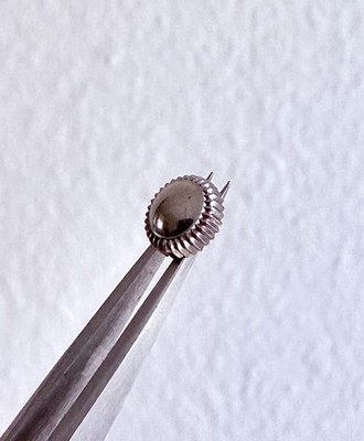 Boninchi Uhr Kronenteil NOS, Edelstahl 5,8mm - Francois Borgel / Taubert