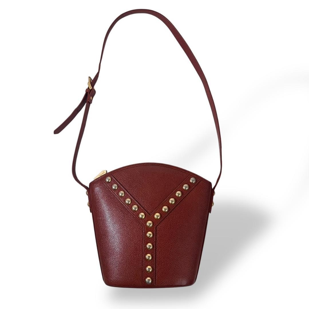Bellissima borsa a tracolla YSL Yves Saint Laurent vintage borchie marrone