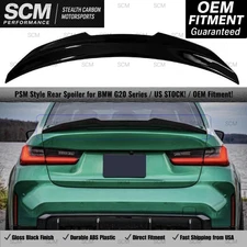 PSM HIGH KICK STYLE GLOSS BLACK TRUNK SPOILER FOR 19-25 BMW G20 330I M340I G80