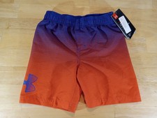 Under Armour Boys Kids SIZE 4 Swim Trunks Shorts Board Shorts Orange Blue NWT
