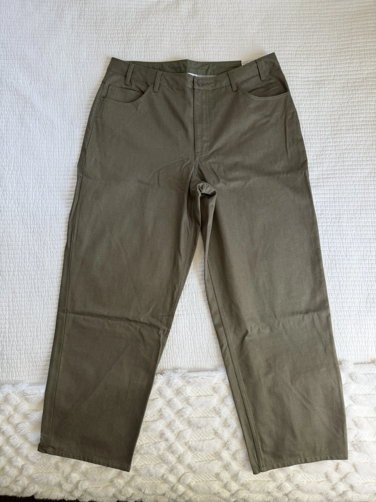 Overseas Release Nike SB Size 36 Loose Fit Denim Pants Olive Green IB2992-222
