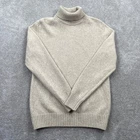 Zara Man Turtleneck Sweater Mens Medium Beige Wool Blend Roll Neck Knit