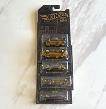 Hot Wheels 50th Anniversary 5-Pack Gold/Black 1:64 Diecast Cars Unopened Box