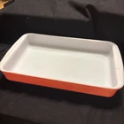 VTG PYREX 232 PINK FLAMINGO MILK GLASS OBLONG BAKING DISH 11 3/4 x 7 1/2, 2 QT