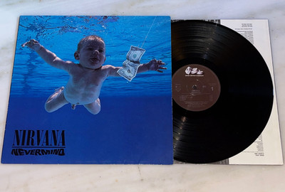 NIRVANA Nevermind RARE 1991 ORIGINAL 1st PRESS VINYL LP w/ INVERTED MONKEY INNER